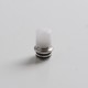 Authentic Auguse CG108P CG Pro 510 Drip Tip w/ 5 x Plugs for RTA / RDA / RDTA Vape Atomizer - Silver + White, SS + POM, 30.5mm