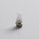 Authentic Auguse CG108P CG Pro 510 Drip Tip w/ 5 x Plugs for RTA / RDA / RDTA Vape Atomizer - Silver + White, SS + POM, 30.5mm