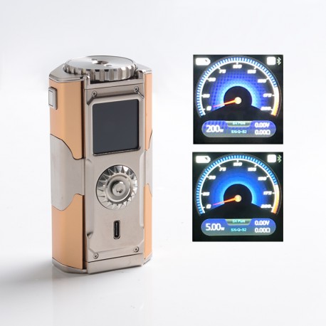 Authentic YIHI T Class 200W TC VW Box Mod - Captain Golden, 5~200W, 212~572'F, YiHi SX580J Chipset, Bluetooth, 2 x 18650