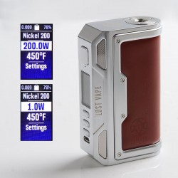 [Ships from Bonded Warehouse] Authentic LostVape Thelema DNA250C 200W VW TC Box Mod - SS / Calf Leather, 1~200W, 2 x 18650