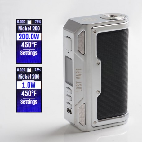 [Ships from Bonded Warehouse] Authentic LostVape Thelema DNA250C 200W VW TC Box Mod - SS / Carbon Fiber, 1~200W, 2 x 18650