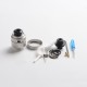 Authentic Yachtvape Claymore RDA Rebuildable Dripping Vape Atomizer w/ BF Pin - Sand Blast Silver, 24mm diameter