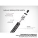 Authentic Uwell Whirl S 1450mAh 18W Pod System Pen Starter Kit - Dark Grey, Stainless Steel + Glass, 2.0ml, 0.8ohm