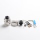 Authentic Yachtvape Claymore RDA Rebuildable Dripping Vape Atomizer w/ BF Pin - Polish Silver, 24mm diameter