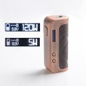 Authentic Augvape Foxy One 120 Box Mod - Copper + Wood Pattern Leather, 5~120W, 1 x 18650 / 20700 / 21700