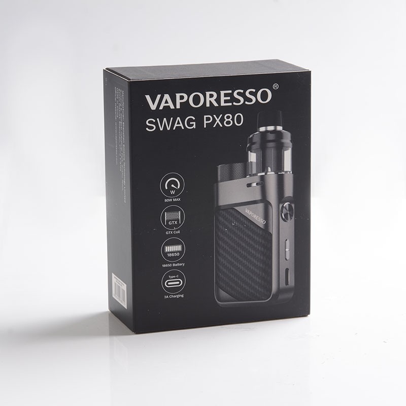 Buy Authentic Vaporesso Swag PX80 Kit 80W Box Mod + Tank Brick Black
