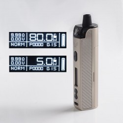 Authentic Vapefly Optima Pod System 80W Pod System Mod Kit - Silver, 3.5ml Pod Cartridge, 5~80W, 1 x 18650