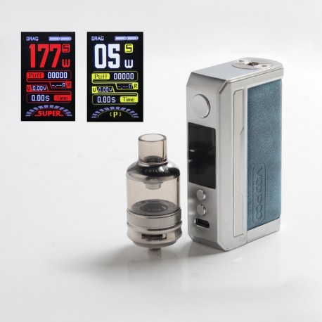 Authentic Voopoo Drag 3 177W VW Mod + TPP Tank Kit - Prussian Blue, 5~177W, 2 x 18650, GENE.FAN 2.0 Chip, 5.5ml, 0.15ohm /0.2ohm