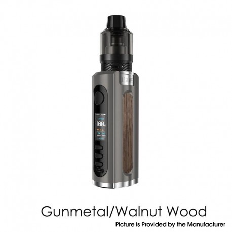 Authentic LostVape Grus 100W VW Box Mod + 5.0ml UB Pro Pod Tank Kit - Gunmetal / Walnut Wood, 5~100W, 1 x 21700 / 20700 / 18650