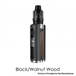 Authentic LostVape Grus 100W VW Box Mod + 5.0ml UB Pro Pod Tank Kit - Black / Walnut Wood, 5~100W, 1 x 21700 / 20700 / 18650