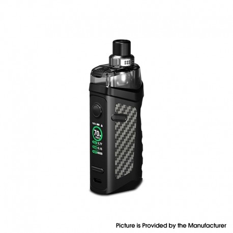 Authentic VandyVape Jackaroo 70W VW Pod System Mod Kit - Carbon Fiber Silver, 2000mAh, 5~70W, 4.5ml Pod Cartridge