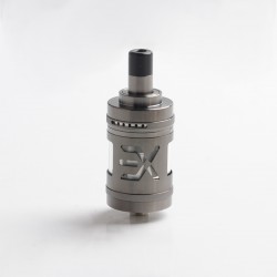 Authentic Fu Exvape Expromizer V5 MTL RTA Rebuildable Tank Atomizer - Gun Metal, 2.0ml, SS + Glass + POM, 23mm Diameter