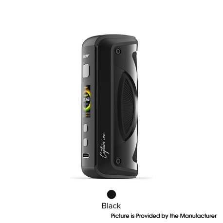 Authentic IJOY Captain Link 100W VW Box Mod - Black, 5~100W, 1 x 18650 / 21700, Univ S 2.0 Chipset