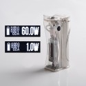 Authentic Ambition Mods and R. S. S.Mods Hera 60W VW Box Mod - Clear Polished, 1~60W, SS316 + PC, 1 x 18650