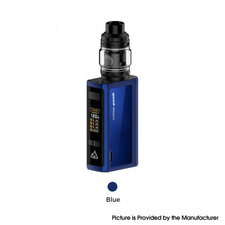 Authentic GeekVape Obelisk 120 FC Z Kit 120W 3700mAh Mod + Z Tank w/ Fast Charger - Blue, 5~120W, 3.5ml / 5.0ml, 0.4ohm / 0.2ohm