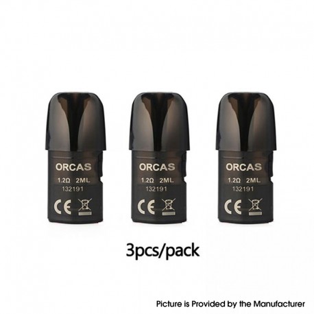 Authentic Advken Orcas Pod Kit Replacement Pod Cartridge w/ 1.2ohm Coil - 2.0ml, PCTG (3 PCS)