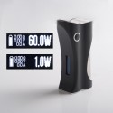 Authentic Ambition Mods and R. S. S.Mods Hera 60W VW Box Mod - Black Silver, 1~60W, SS316 + PC, 1 x 18650