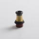 Authentic Auguse Era V2 510 Bevel Drip Tip for RBA / RTA / RDA Atomizer - Black + Yellow, Stainless Steel + PEI, 18.5mm