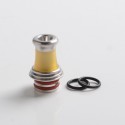Authentic Auguse Era V2 510 Bevel Drip Tip for RBA / RTA / RDA Atomizer - SS + Yellow, Stainless Steel + PEI, 18.5mm