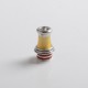 Authentic Auguse Era V2 510 Bevel Drip Tip for RBA / RTA / RDA Atomizer - SS + Yellow, Stainless Steel + PEI, 18.5mm