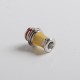 Authentic Auguse Era V2 510 Bevel Drip Tip for RBA / RTA / RDA Atomizer - SS + Yellow, Stainless Steel + PEI, 18.5mm