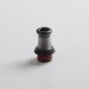 Authentic Auguse Era V2 510 Bevel Drip Tip for RBA /RTA /RDA Atomizer - Black + Translucent Black, Stainless Steel + PEI, 18.5mm