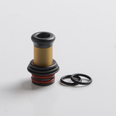 Authentic Auguse Era V2 510 Straight Drip Tip for RBA / RTA / RDA Atomizer - Black + Yellow, Stainless Steel + PEI, 18.5mm