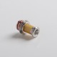 Authentic Auguse Era V2 510 Straight Drip Tip for RBA / RTA / RDA Atomizer - SS + Yellow, Stainless Steel + PEI, 18.5mm