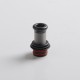 Authentic Auguse Era V2 510 Straight Drip Tip for RBA /RTA /RDA Atomizer - Black +Translucent Black, Stainless Steel+PEI, 18.5mm