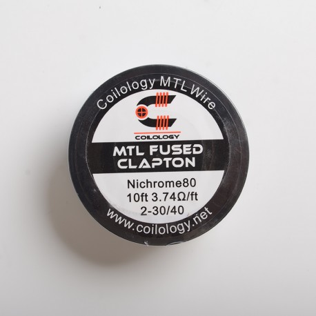 [Ships from Bonded Warehouse] Authentic Coilology MTL Fused Clapton Spools Wire - Ni80, 2-30 / 40GA, 3.74ohm / ft, 10ft