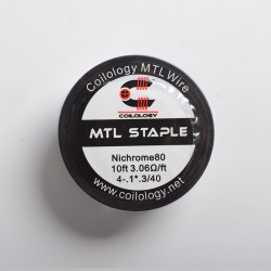 [Ships from Bonded Warehouse] Authentic Coilology MTL Fused Clapton Spools Wire - Ni80, 4-0.3x0.1 /40GA, 3.06ohm / ft, 10ft