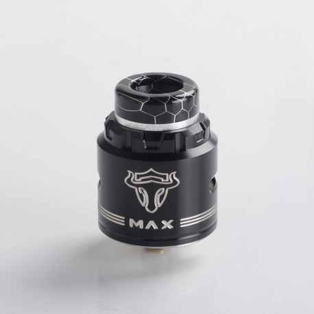 Authentic ThunderHead Creations THC Tauren MAX RDA Rebuildable Dripping Vape Atomizer w/ BF Pin - Silver Black, 25mm Diameter