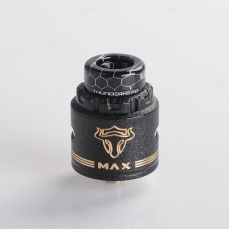Authentic ThunderHead Creations Tauren MAX RDA Rebuildable Dripping Atomizer w/ BF Pin - Brass Black, 25mm Diameter
