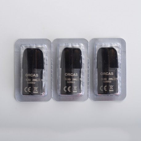 Authentic Advken Oasis Pod System Kit Replacement Pod Cartridge w/ 1.2ohm A1 Coil Head - Black, 2ml (3 PCS)