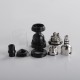 Skyline R Style RTA Rebuildable Tank Atomizer w/ RDL Airdisks - Black, 3.2ml, 2mm / 1.5 x 3mm / 1.5 x 3.9mm /2 x 3.9mm, 22mm Dia