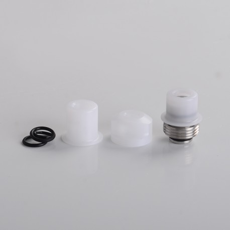 Authentic Dovpo x Suicide Mods Abyss AIO 60W Kit Replacement Drip Tip Pack - White, 1 x Drip Tip Base, 3 x Mouthpiece