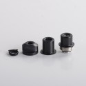 Authentic Dovpo x Suicide Mods Abyss AIO 60W Kit Replacement Drip Tip Pack - Black, 1 x Drip Tip Base, 3 x Mouthpiece