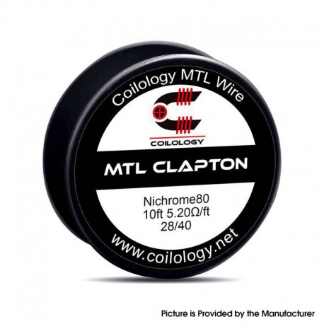 Authentic Coilology MTL Clapton Spool Wire for RDA / RTA / RDTA Atomizer - Ni80, 5.2ohm / ft, 28GA / 40GA, 10ft (3 Meters)