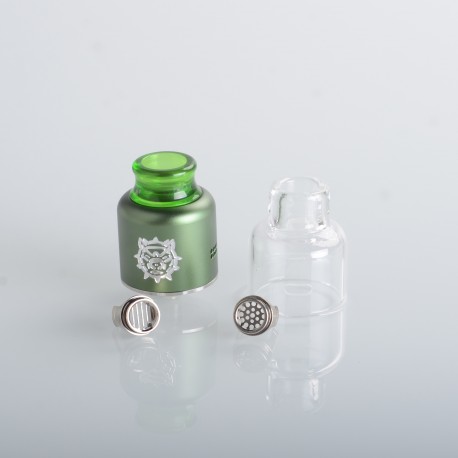 Authentic Damn Mongrel RDA Rebuildable Dripping Atomizer - Green, 25.4mm / 26mm, with Spare Top Cap, Subway Edition