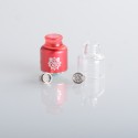Authentic Damn Mongrel RDA Rebuildable Dripping Atomizer - Red, 25.4mm / 26mm, with Spare Top Cap, Subway Edition