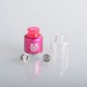 Authentic Damn Mongrel RDA Rebuildable Dripping Atomizer - Pink, 25.4mm / 26mm, with Spare Top Cap, Subway Edition