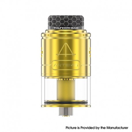 Authentic ThunderHead Creations Artemis V1.5 RDTA Rebuildable Dripping Tank Atomizer - Gold, 2.0/4.0ml, 24mm, BF Pin