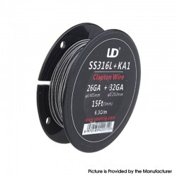 [Ships from Bonded Warehouse] Authentic UD Clapton Wire for RBA Atomizer - 26GA + 32GA, Kanthal A1 + SS316L, 15ft (5m)