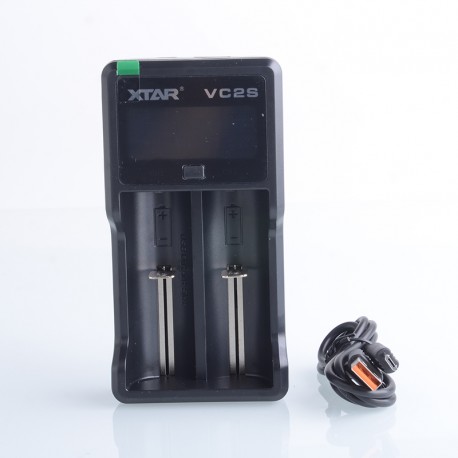 Authentic XTAR VC2S Charger for 3.6V / 3.7V Li-ion /IMR/INR/ICR 18350, 18500, 18650, 18700, 20700, 21700, 26650 Batteries, etc.