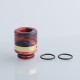 Authentic Reewape RS330 810 Drip Tip w/ Air Regulating Ring for RBA / RTA / RDA - Black + Red, Resin + Steel (1 PC)
