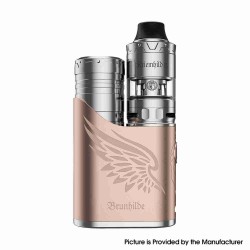 Authentic Vapefly Brunhilde SBS 100W Box Mod Kit with Kriemhild II Tank - Rose Gold, VW 5~100Wm, 1 x 18650 / 20700 / 21700, 4ml