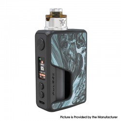 Authentic VandyVape PR SE Squonk Mod Kit with Requiem RDA Atomizer - Glacial Silver, VW 5~95W, 1 x 16850, 20700, 21700