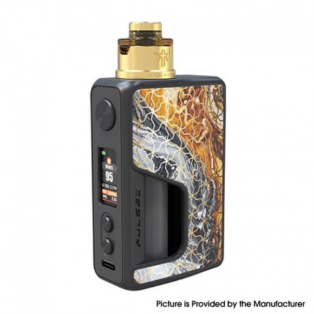 Authentic VandyVape PR SE Squonk Mod Kit with Requiem RDA Atomizer - Glaze Gold, VW 5~95W, 1 x 16850, 20700, 21700