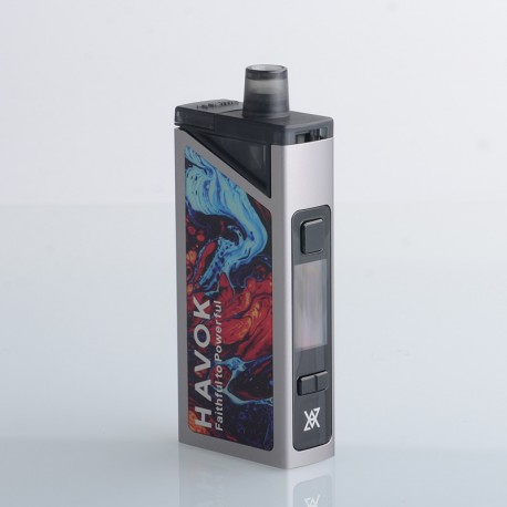 Authentic Uwell Havok V1 Pod System Mod Kit - Silver, VW 5~65W, 1800mAh 4.0ml, 0.25ohm / 0.6ohm