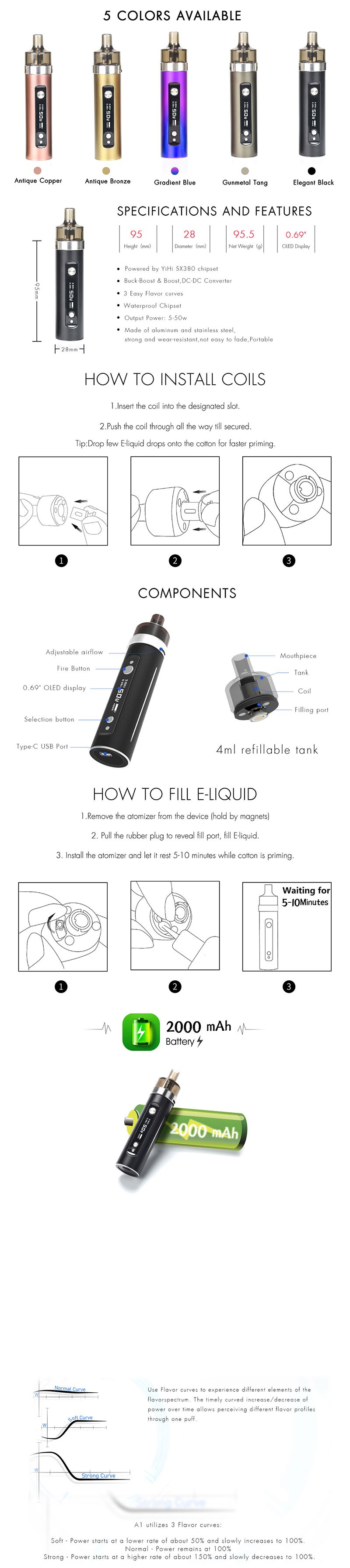 Yihi IPV A1 50W AIO POD System Vape Kit